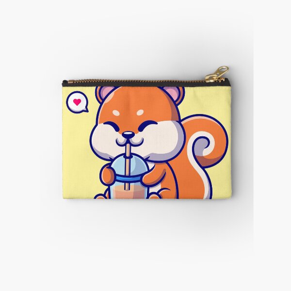 Item preview, Cute Squirrel Sips: Boba Milk Tea Cartoon Vector Icon designed and sold by hjian8219.