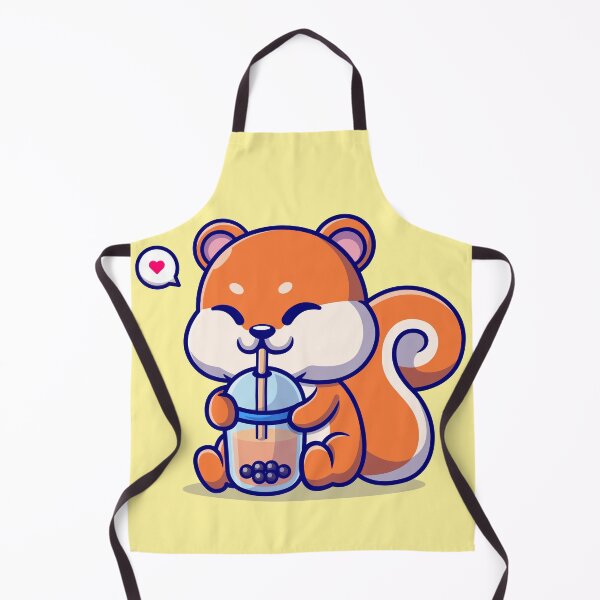 Item preview, Cute Squirrel Sips: Boba Milk Tea Cartoon Vector Icon designed and sold by hjian8219.