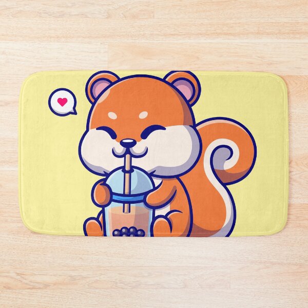 Item preview, Cute Squirrel Sips: Boba Milk Tea Cartoon Vector Icon designed and sold by hjian8219.