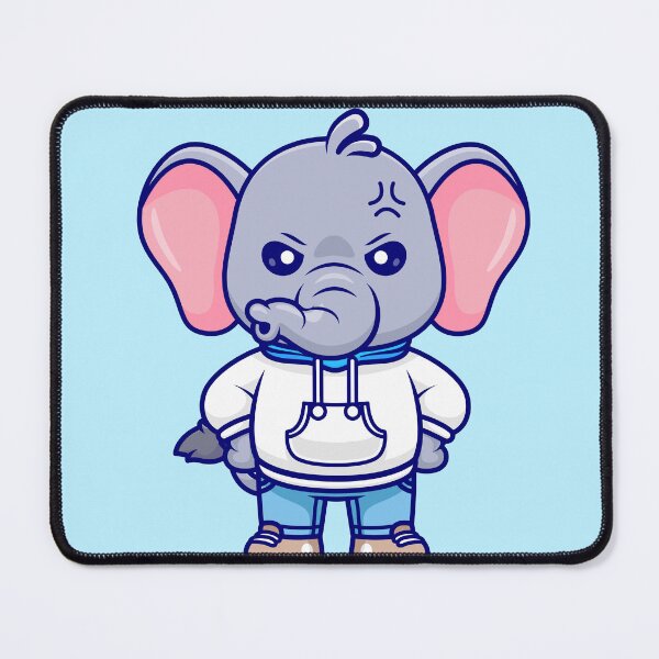 Item preview, Cute Angry Elephant in Hoodie: Cartoon Vector Icon designed and sold by hjian8219.
