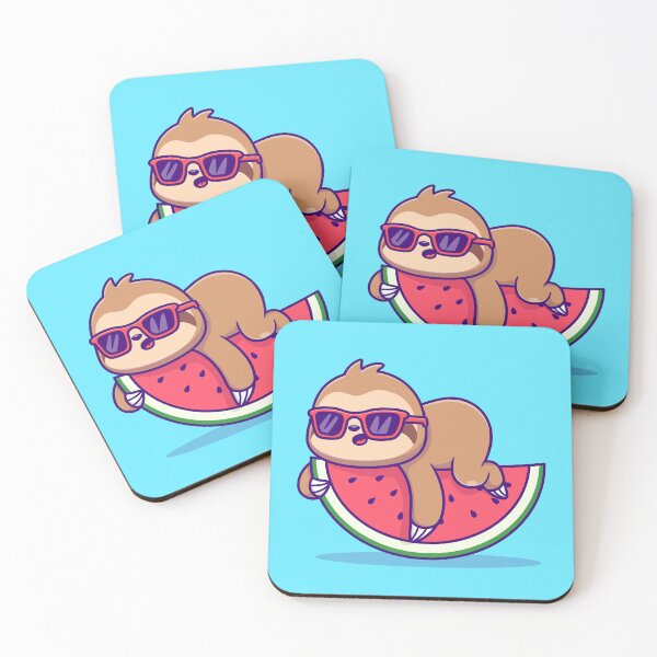 Item preview, Cute Sloth Lounging on Watermelon: Cartoon Vector Icon designed and sold by hjian8219.