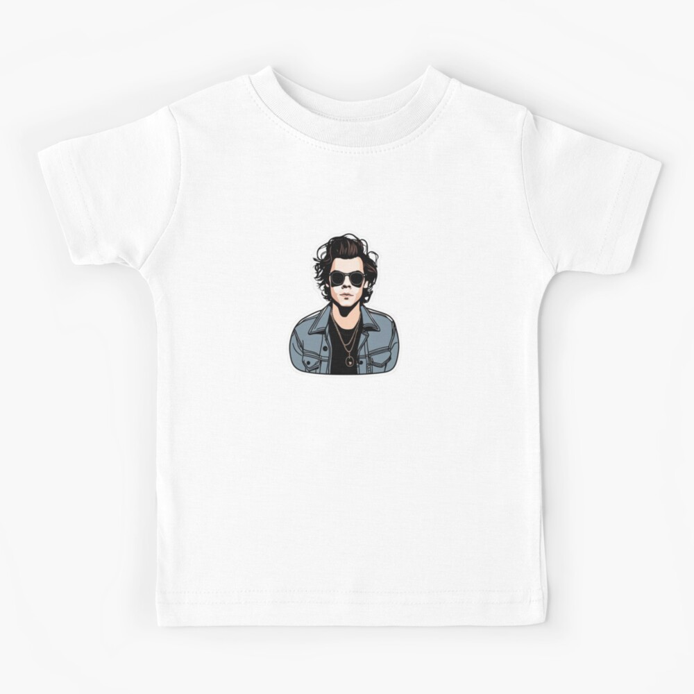 Harry Styles - Vintage Black and White Painting Kids T-Shirt by