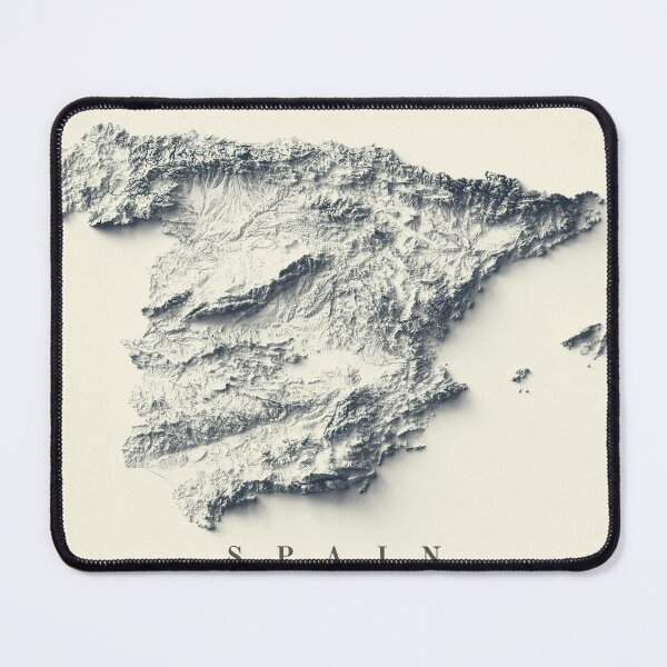 Item preview, Spain Shaded Relief Map 3D digitally-rendered designed and sold by ThinkAboutMaps.