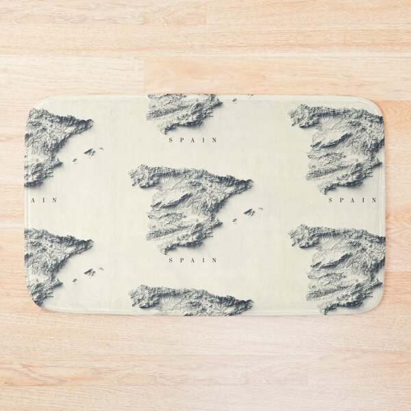 Item preview, Spain Shaded Relief Map 3D digitally-rendered designed and sold by ThinkAboutMaps.