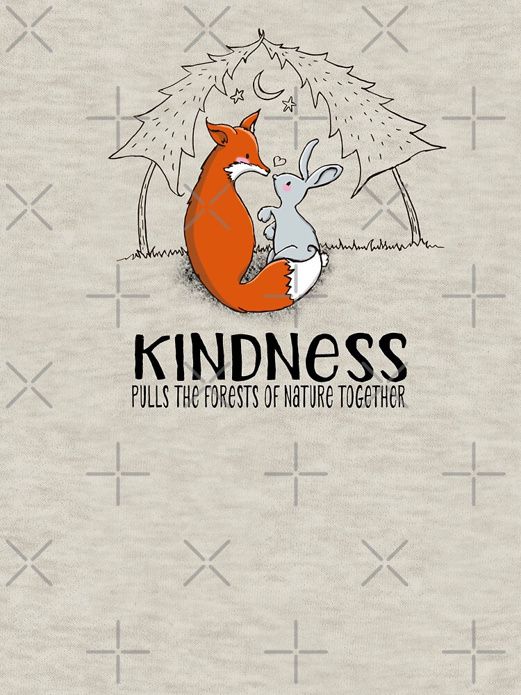 Thumbnail 7 of 7, Classic T-Shirt, Cute Fox and Bunny - Kindness Pulls the Forests of Nature Together designed and sold by jitterfly.