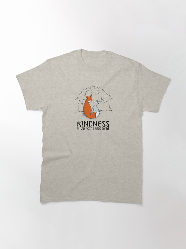Thumbnail 3 of 7, Classic T-Shirt, Cute Fox and Bunny - Kindness Pulls the Forests of Nature Together designed and sold by jitterfly.