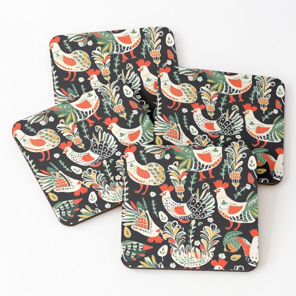 Item preview, Playful Chickens Amidst Nature's Foliage: A Helsinki-Modernist Fusion designed and sold by Walubby Waro.