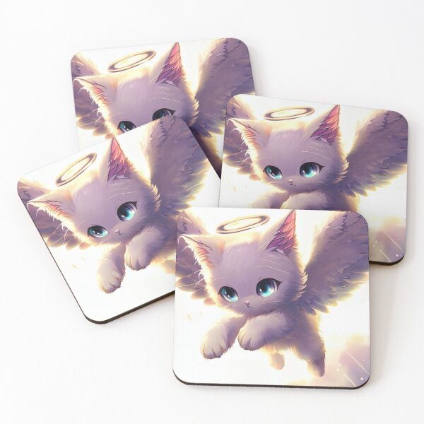 Item preview, Enchanting Whiteness: The Cute Cat with Mysterious Wings designed and sold by SeraphinaBlaze.