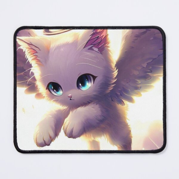 Item preview, Enchanting Whiteness: The Cute Cat with Mysterious Wings designed and sold by SeraphinaBlaze.