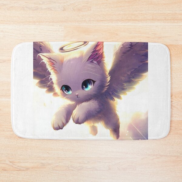 Item preview, Enchanting Whiteness: The Cute Cat with Mysterious Wings designed and sold by SeraphinaBlaze.