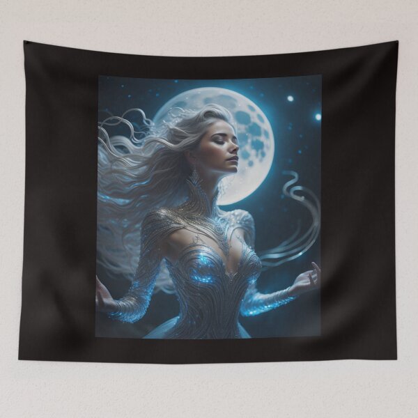 Item preview, Night's Enchantment: Alluring Woman in the Spell of Moon's Glow designed and sold by OrionFrost.
