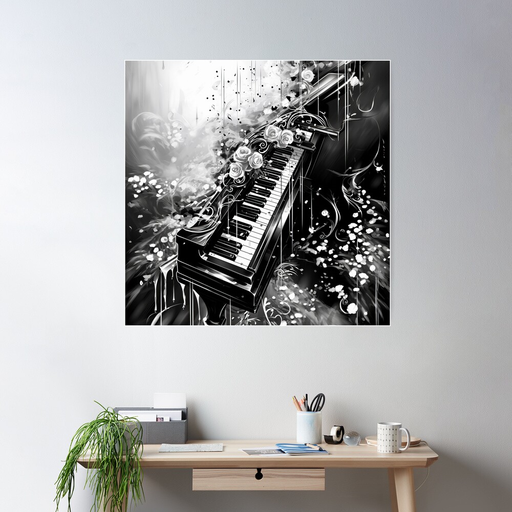 Musical Notes Keyboard - Musical Theme Art for Music Lovers