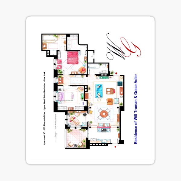Item preview, Apartment of Will Truman and Grace Adler designed and sold by BrodenEveleigh.