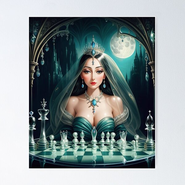 Item preview, Mystic Moves: Alluring Woman Conquering the Chessboard's Enchantment designed and sold by ThorneEvernight.