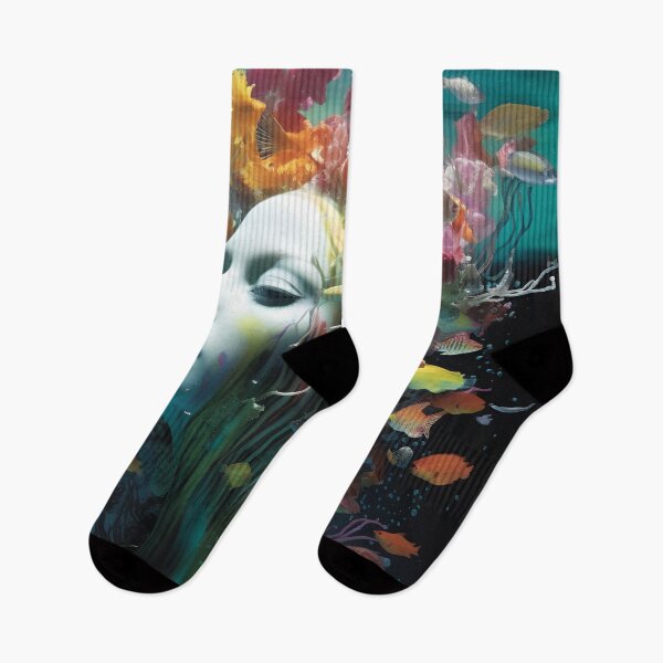 Item preview, Underwater psychedelic woman digital print designed and sold by dcrc.