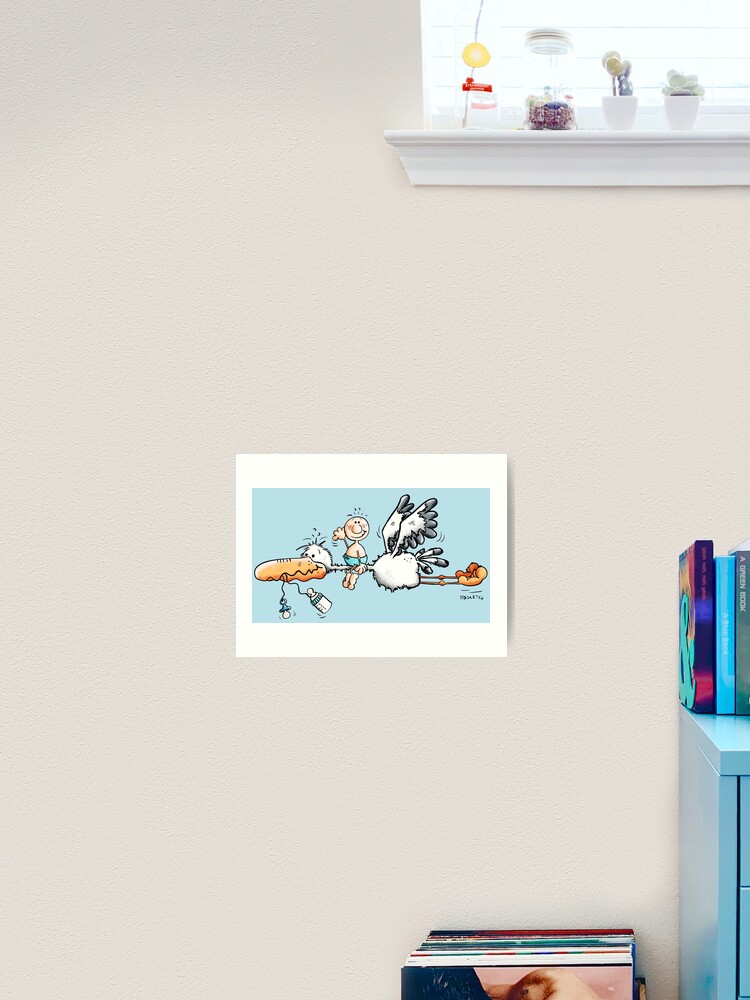 Wall Art Print, Baby boy stork