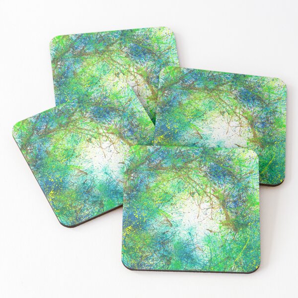 Item preview, We Are Nature - Equality For All Creations #433 Original Hand-painted Abstract Painting Detail 2 In Brown Blue Green Lime Mother Earth Tones Inspired By Gaia Spring Summer Rain Forest Aquatic Plants designed and sold by Rainbow Artist Orlando L.