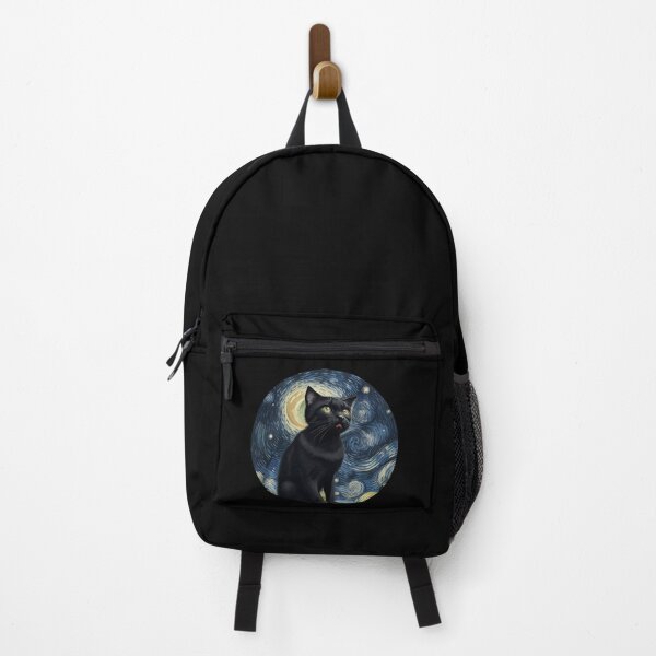 Item preview, Starry night Black Cat Van gogh Style designed and sold by Vangoholic.