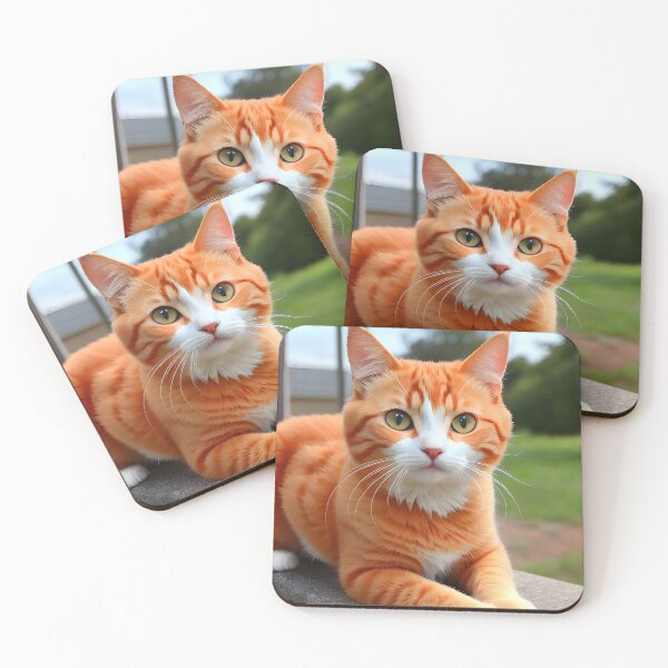 Item preview, Gato naranja - Arte digital moderno designed and sold by Ai-michiart.