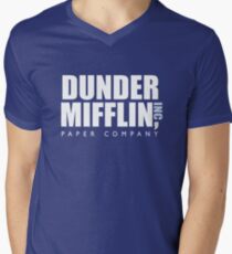 Dunder Mifflin The Office Logo Men's V-Neck T-Shirt
