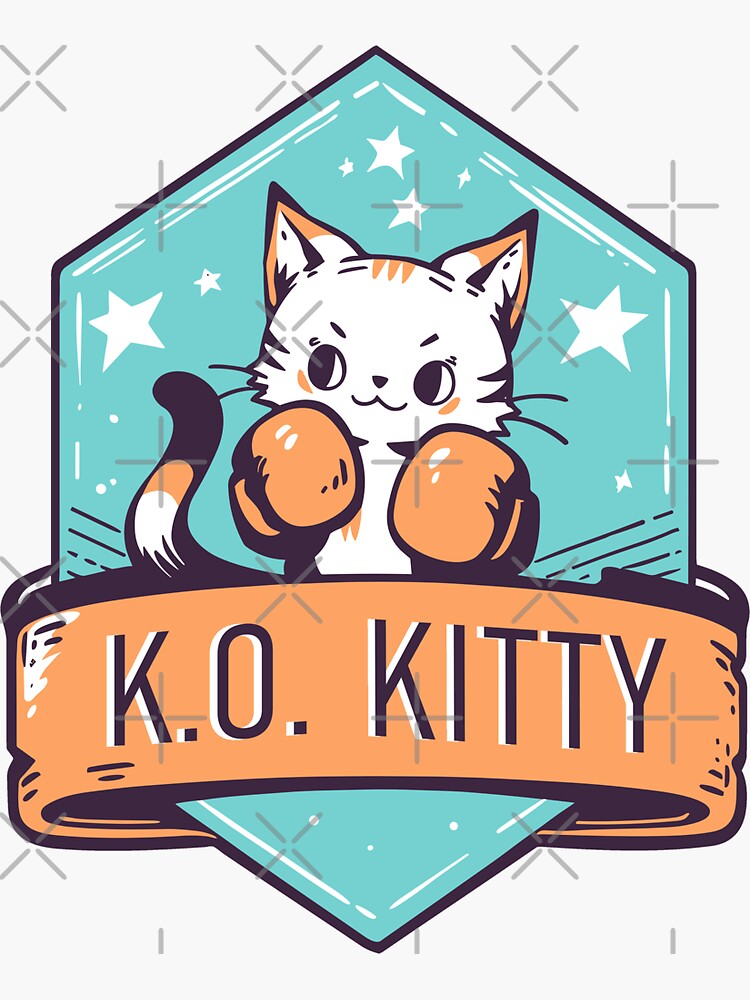 Pink Kawaii Cat In A Box | Sticker
