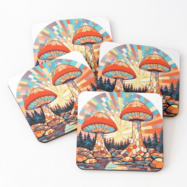 Item preview, Mosaic mushroom art frilled with colors and tones designed and sold by LeenHaus.