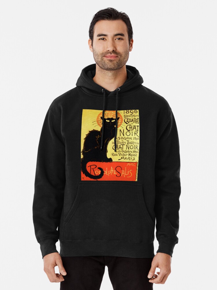 Chat Noir Vintage Black Cat Poster Pullover Hoodie By Mindydidit Redbubble