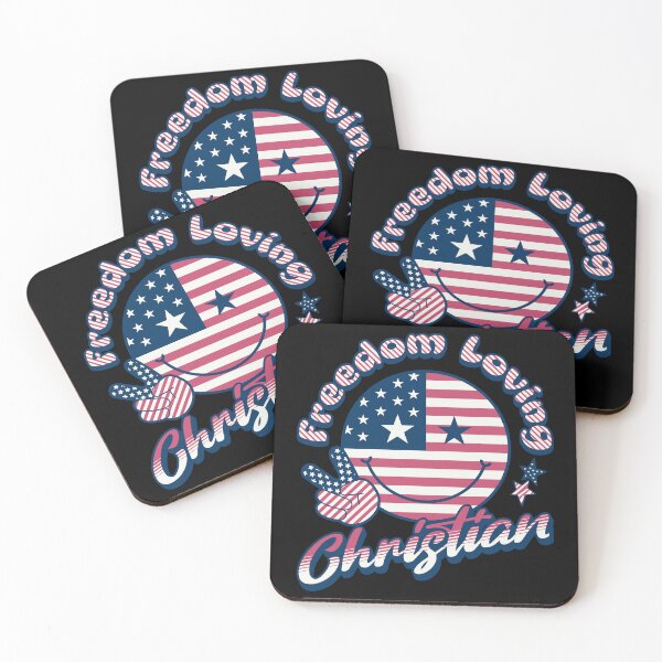 Item preview, Freedom Loving Christian with USA Smiley Face designed and sold by TheUSAFantasy.