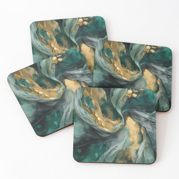 Item preview, Green Gold Fluid Art designed and sold by BilgePaksoylu.