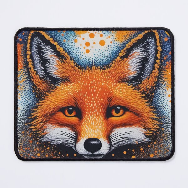 Item preview, Beautiful, Colorful, pointillism art style, ferrofluid, Red Fox designed and sold by BirdsnStuff.