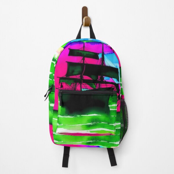 Item preview, Neon Colors Retro Pirate Ship designed and sold by SassyArtistry.