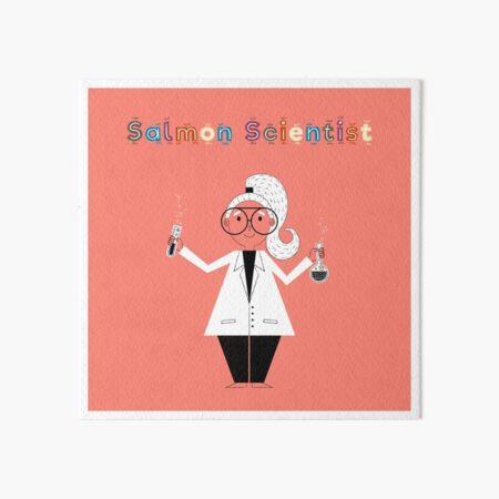 Salmon Scientist Art Board Print