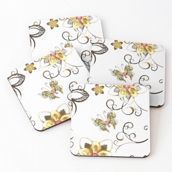 Item preview, Golden flowers and butterflies designed and sold by Nothingovic911.
