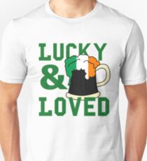 LUCKY AND LOVED Vintage St. Patrick Day T Shirt Unisex T-Shirt