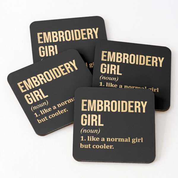 Item preview, Embroidery Girl Definition in Gold designed and sold by XCIV.