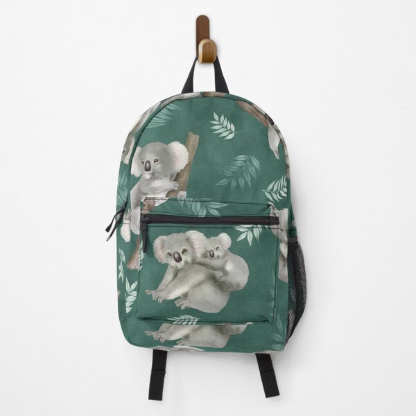 Item preview, Cute koala and leaves branch watercolor illustration on green background. Sweet Australian animal children pattern designed and sold by likapix.