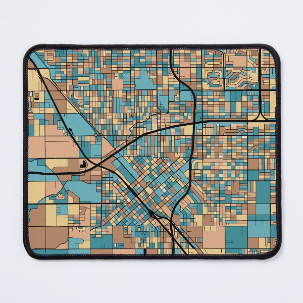 Item preview, Fresno Map Pattern in Mid Century Pastel designed and sold by PatternMaps.