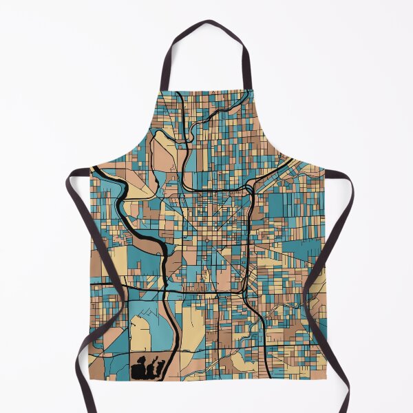 Item preview, Indianapolis Map Pattern in Mid Century Pastel designed and sold by PatternMaps.
