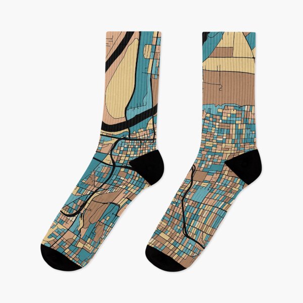 Item preview, Kansas City Map Pattern in Mid Century Pastel designed and sold by PatternMaps.