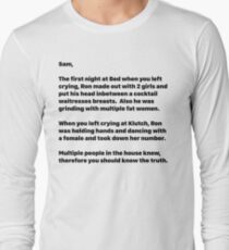 Jersey Shore Letter to Sam Anonymous Long Sleeve T-Shirt