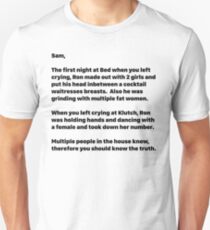 Jersey Shore Letter to Sam Anonymous Unisex T-Shirt