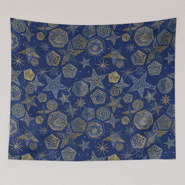 Item preview, Blue and Yellow 90s Kaleidoscope Abstract Geometical Pattern  designed and sold by Carlo-Atzei.