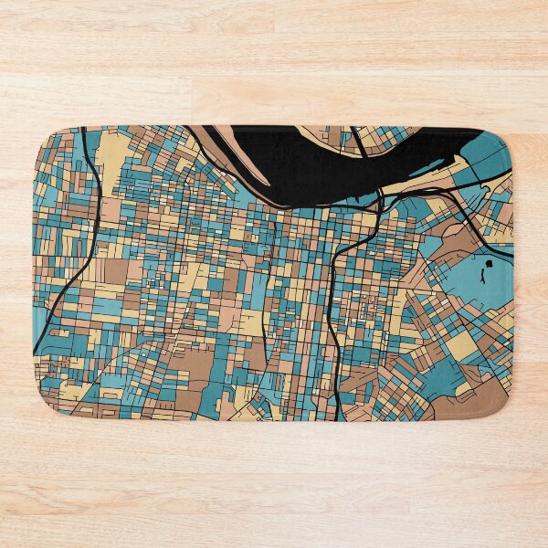 Item preview, Louisville Map Pattern in Mid Century Pastel designed and sold by PatternMaps.