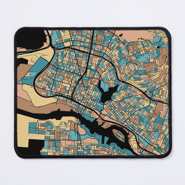 Item preview, Oakland Map Pattern in Mid Century Pastel designed and sold by PatternMaps.