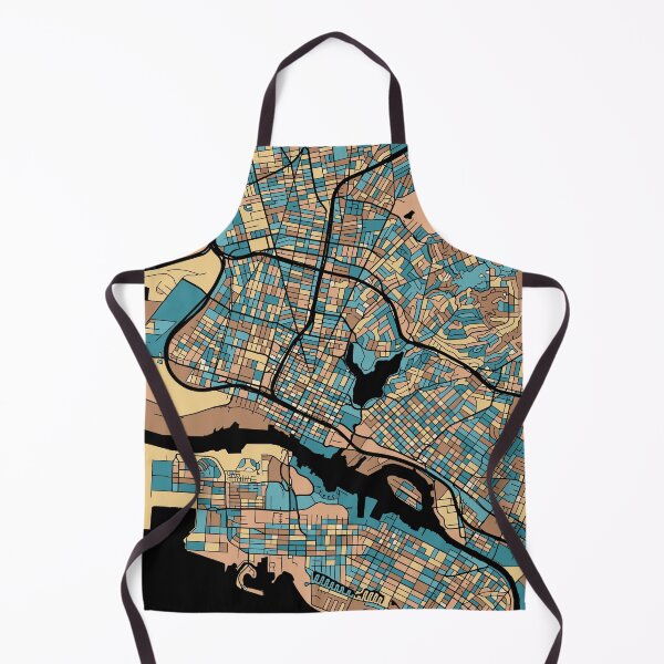 Item preview, Oakland Map Pattern in Mid Century Pastel designed and sold by PatternMaps.