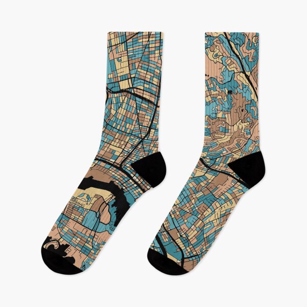 Item preview, Oakland Map Pattern in Mid Century Pastel designed and sold by PatternMaps.