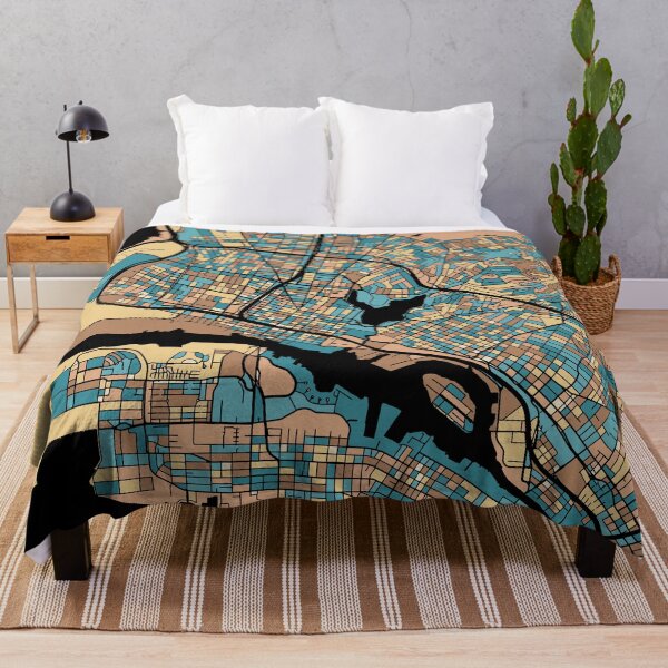 Item preview, Oakland Map Pattern in Mid Century Pastel designed and sold by PatternMaps.