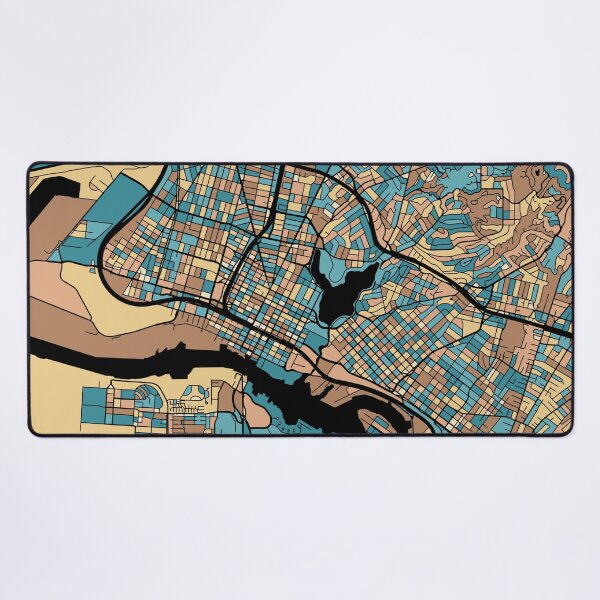 Item preview, Oakland Map Pattern in Mid Century Pastel designed and sold by PatternMaps.