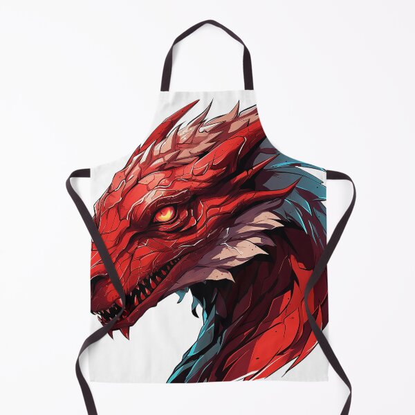 Item preview, Crimson Blaze with Azure Locks: Red Dragon Head with Blue Hair Art designed and sold by Christian Weiss.