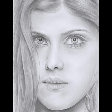 Portrait of Alexandra Daddario Sticker for Sale by Rockberry